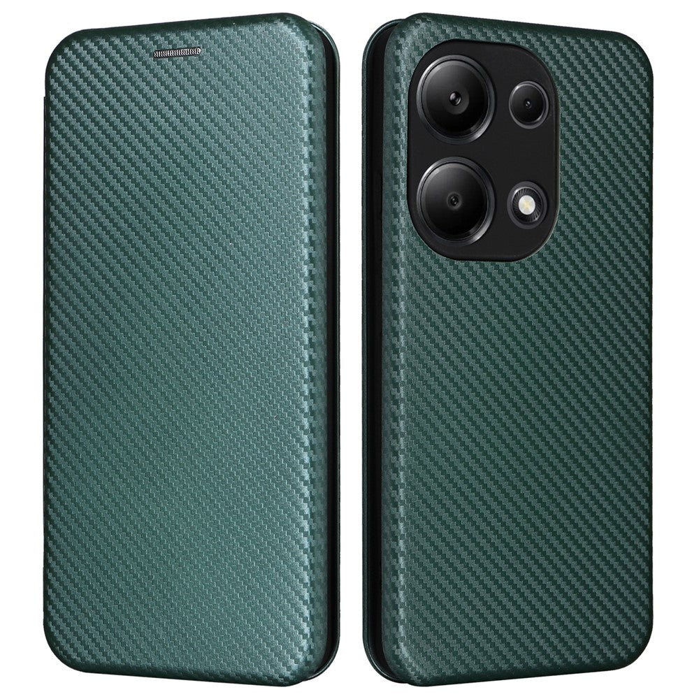 Xiaomi Redmi Note 13 Pro 4G / Poco M6 Pro 4G-skal i kolfiberstruktur av PU-läder.