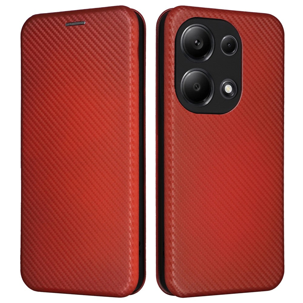 Xiaomi Redmi Note 13 Pro 4G / Poco M6 Pro 4G-skal i kolfiberstruktur av PU-läder.