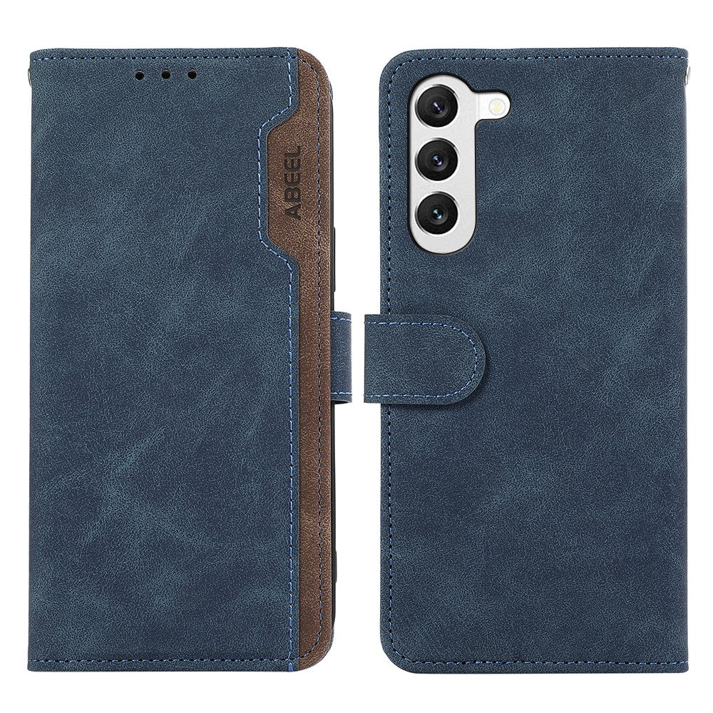 ABEEL til Samsung Galaxy S23+ cover, splejsningsfarve, stativ, pung, flip læder telefoncover