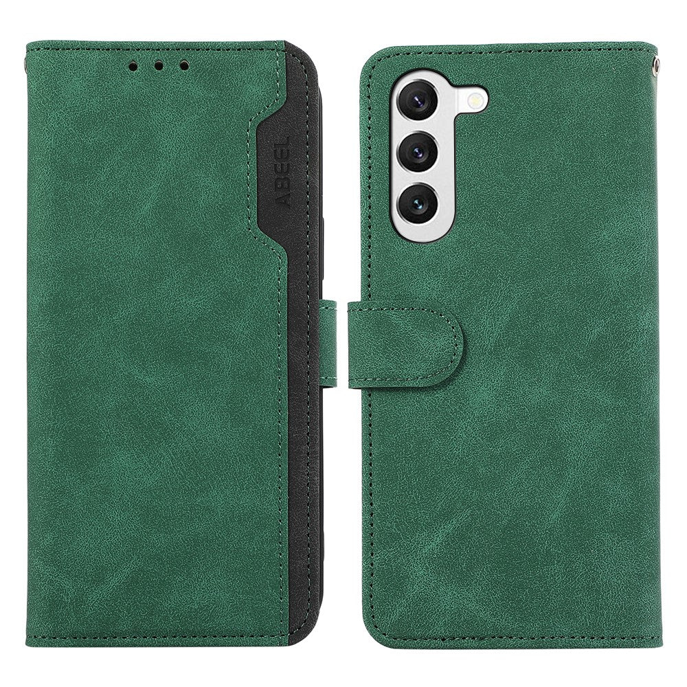 ABEEL til Samsung Galaxy S23+ cover, splejsningsfarve, stativ, pung, flip læder telefoncover