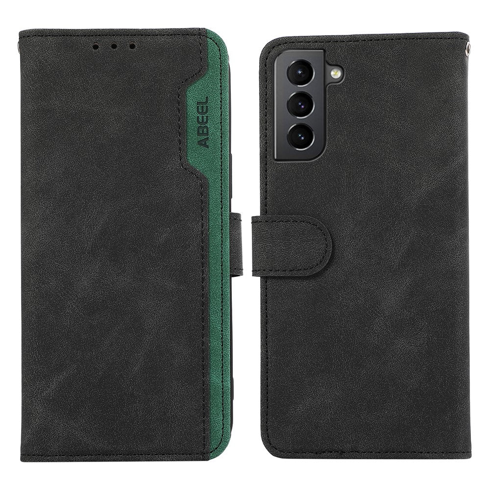 ABEEL För Samsung Galaxy S21 5G / S21 4G Plånboksfodral Färgmatchande RFID-blockerande läderfodral