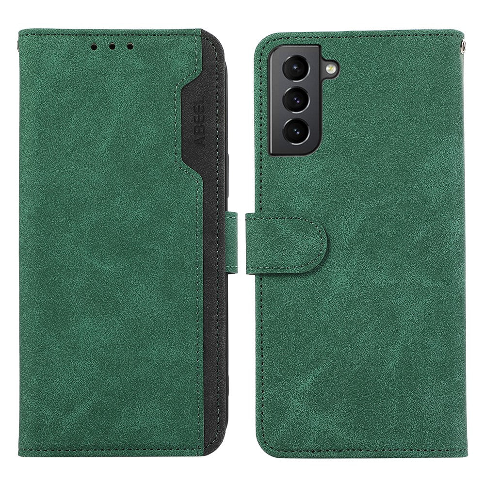 ABEEL Til Samsung Galaxy S21 5G / S21 4G Wallet Cover Farvematchende RFID-blokerende Læder Telefoncover
