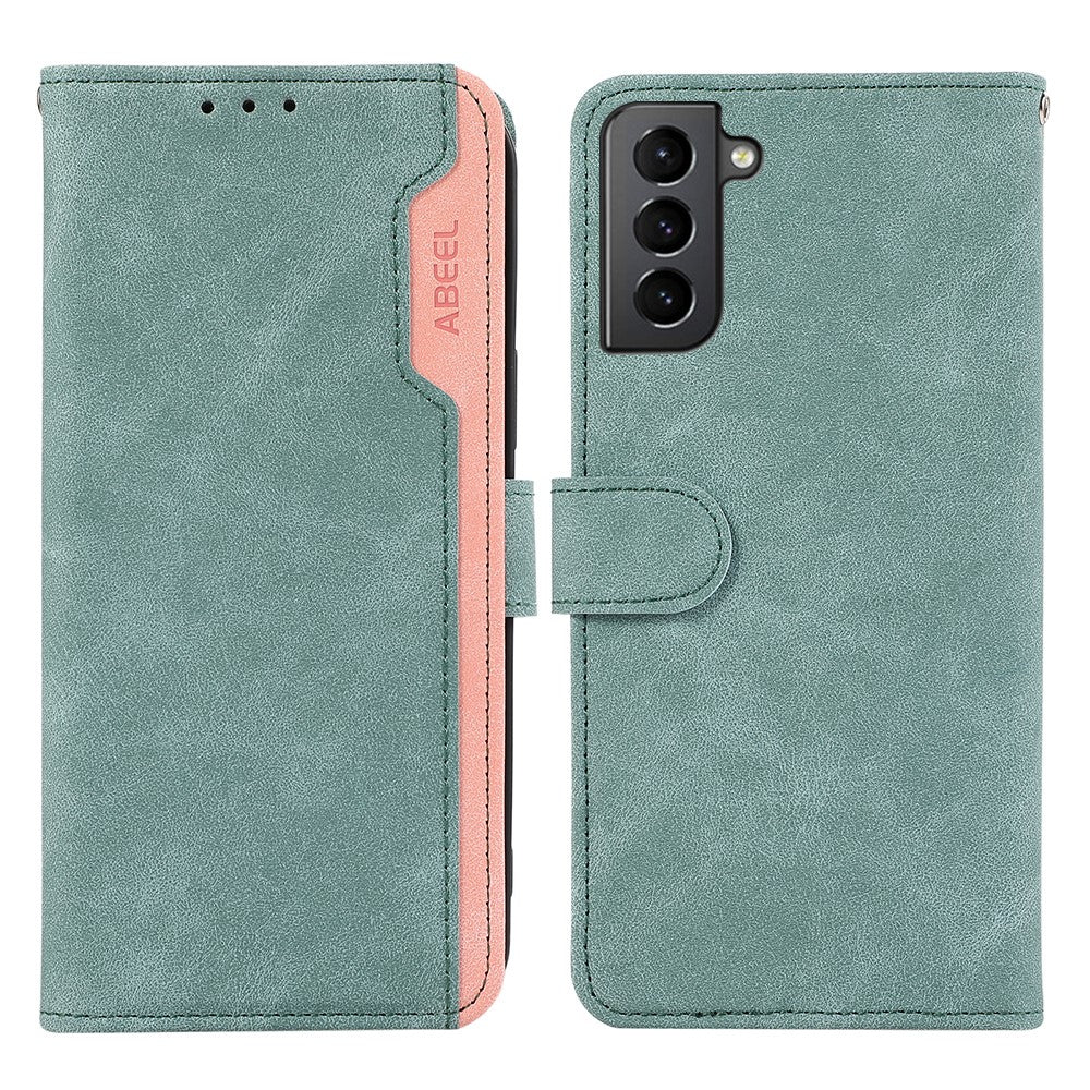 ABEEL Til Samsung Galaxy S21 5G / S21 4G Wallet Cover Farvematchende RFID-blokerende Læder Telefoncover