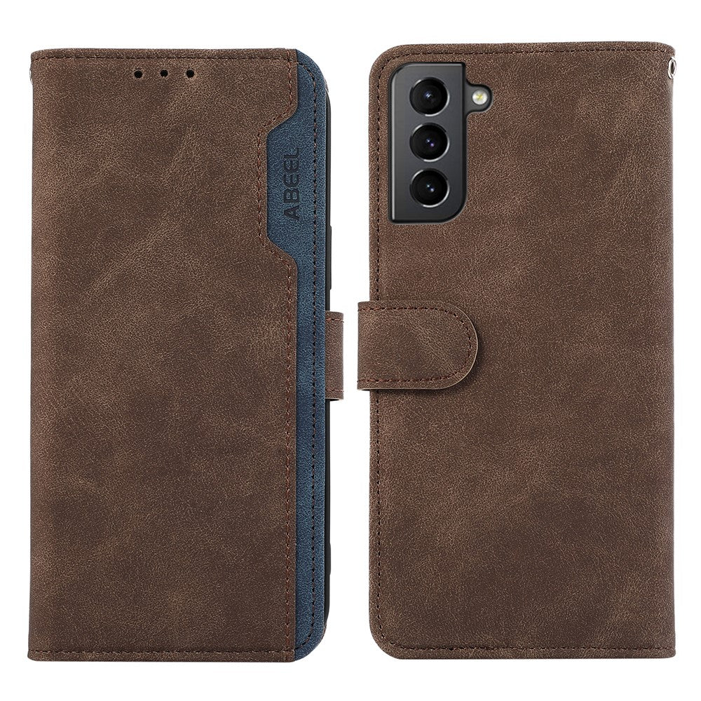 ABEEL Til Samsung Galaxy S21 5G / S21 4G Wallet Cover Farvematchende RFID-blokerende Læder Telefoncover