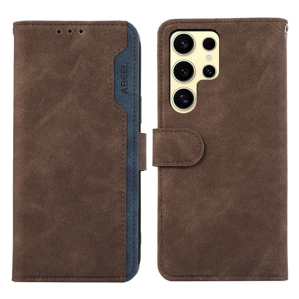 ABEEL For Samsung Galaxy S23 Ultra Case Color Matching RFID Blocking Wallet Leather Phone Cover