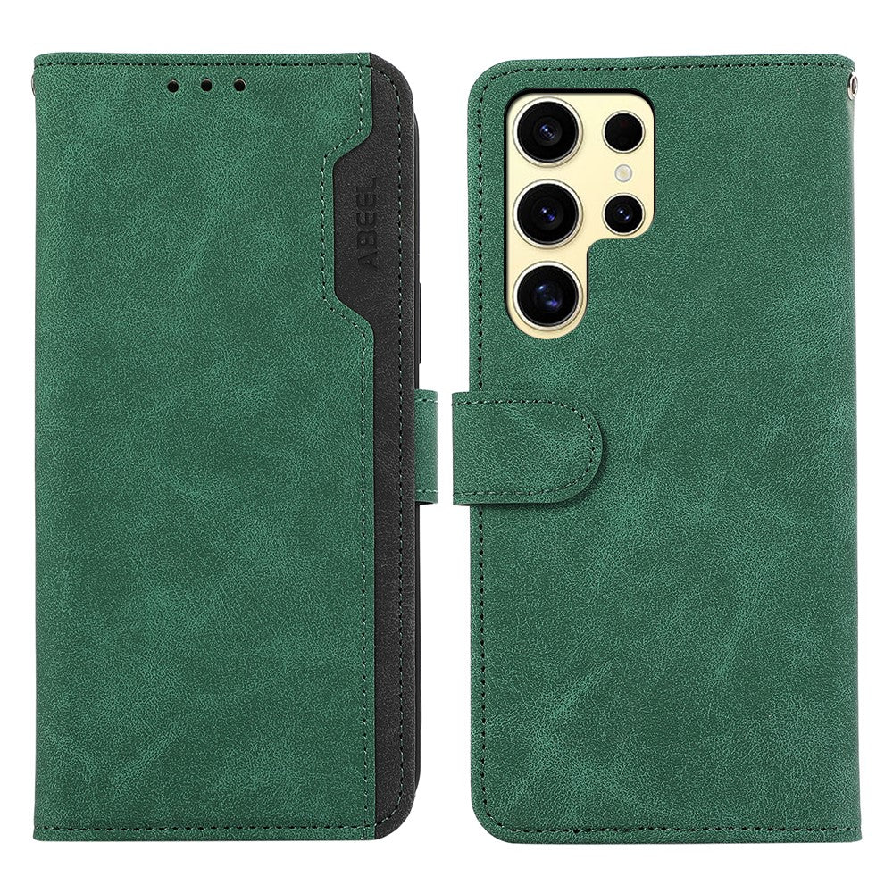 ABEEL Til Samsung Galaxy S22 Ultra 5G Magnetisk Telefoncover Stativ RFID Blokerende Cover