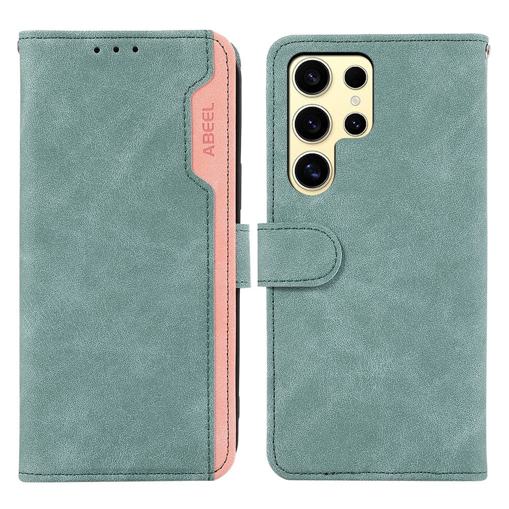 ABEEL Til Samsung Galaxy S22 Ultra 5G Magnetisk Telefoncover Stativ RFID Blokerende Cover