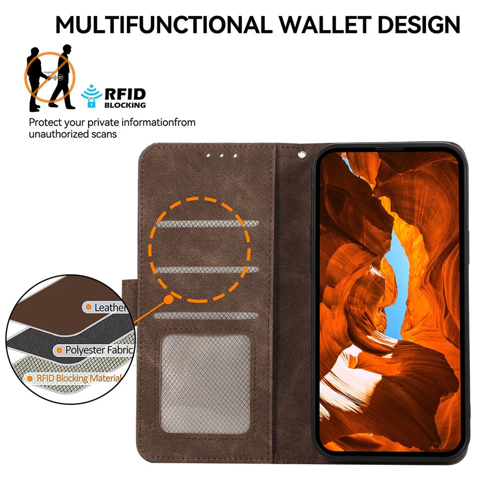 ABEEL För Samsung Galaxy S21+ 5G Mobilskal RFID-blockerande stativfodral