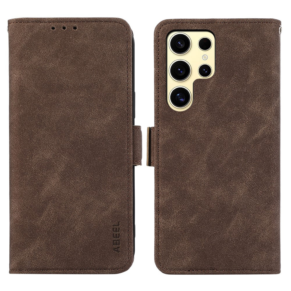 ABEEL For Samsung Galaxy S24 Ultra Case Magnetic Clasp RFID Blocking Leather Phone Cover