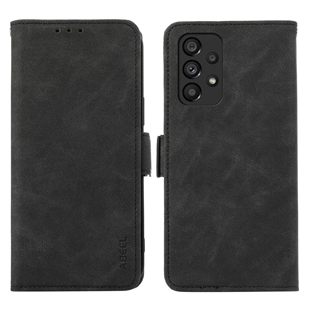 ABEEL Til Samsung Galaxy A33 5G Etui PU-læder RFID-blokerende 3 kortpladser Standtelefoncover