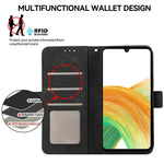 ABEEL Til Samsung Galaxy A33 5G Etui PU-læder RFID-blokerende 3 kortpladser Standtelefoncover
