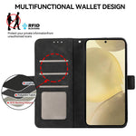 ABEEL For Samsung Galaxy S23+ Leather Case RFID Blocking Wallet Phone Cover Side Magnetic Clasp