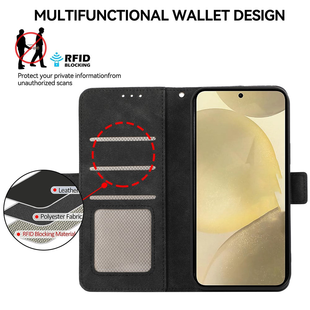 ABEEL For Samsung Galaxy S23+ Leather Case RFID Blocking Wallet Phone Cover Side Magnetic Clasp