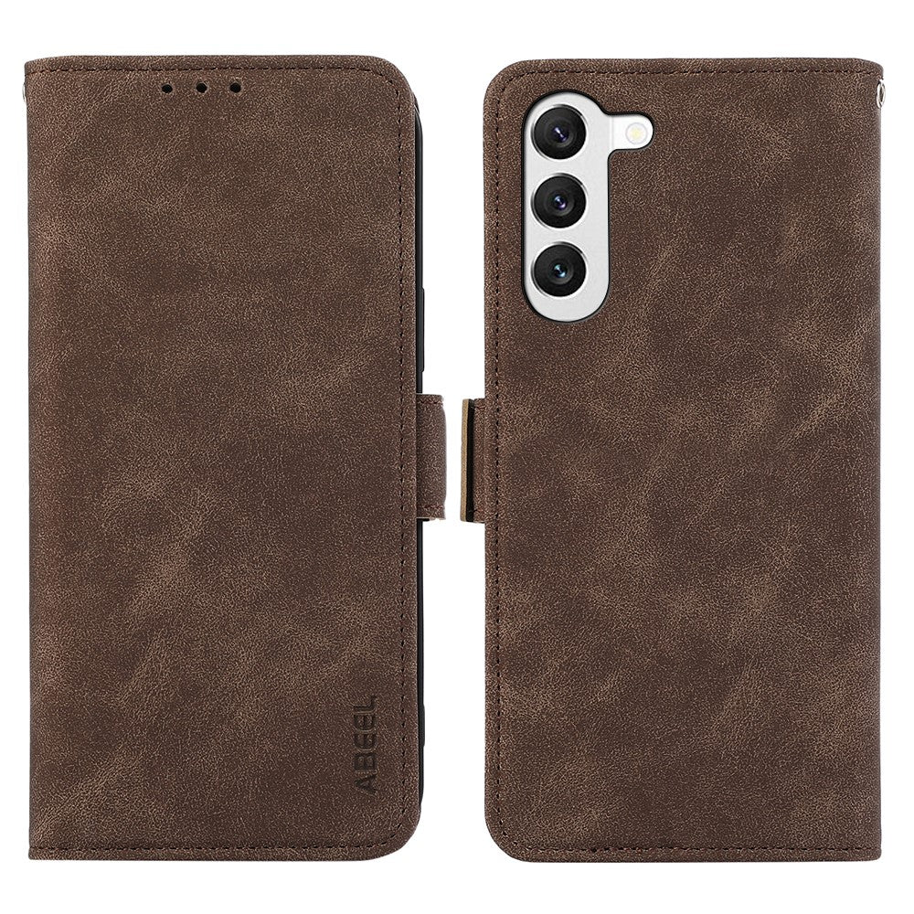 ABEEL For Samsung Galaxy S23+ Leather Case RFID Blocking Wallet Phone Cover Side Magnetic Clasp