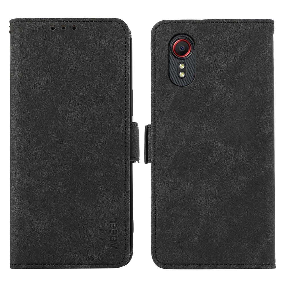 ABEEL For Samsung Galaxy Xcover 5 Case RFID Blocking Leather Phone Cover with Side Magnetic Clasp