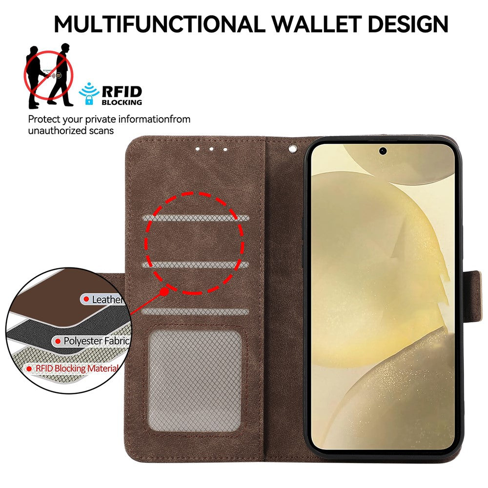 ABEEL Anti-Drop Cover for Samsung Galaxy S23 Side Magnetic Clasp RFID Blocking Leather Case