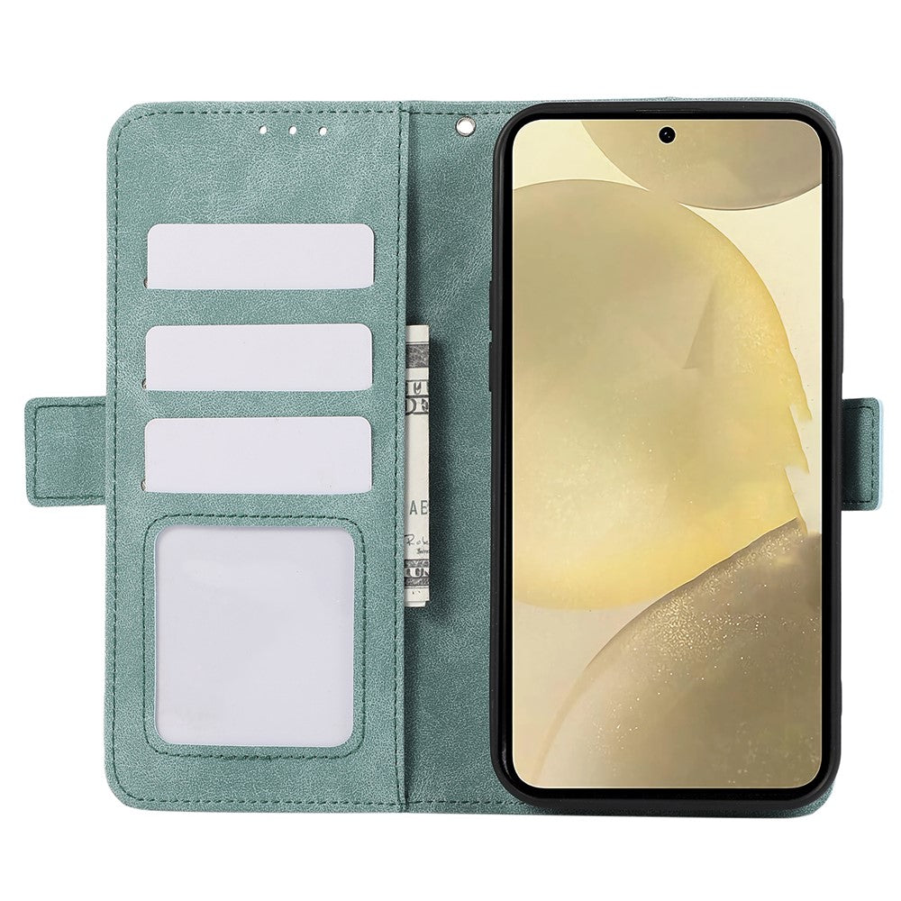 ABEEL Telefoncover til Samsung Galaxy S25 / S24 Wallet PU-læder RFID-blokerende flip telefonstativskal