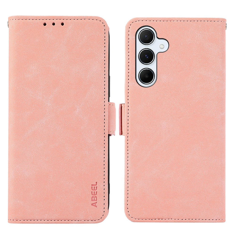 ABEEL Telefoncover til Samsung Galaxy S25 / S24 Wallet PU-læder RFID-blokerende flip telefonstativskal
