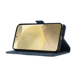 ABEEL Phone Cover for Samsung Galaxy S21 FE 5G Side Magnetic Clasp RFID Blocking Anti-scratch Leather Case