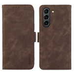 ABEEL Phone Cover for Samsung Galaxy S21 FE 5G Side Magnetic Clasp RFID Blocking Anti-scratch Leather Case