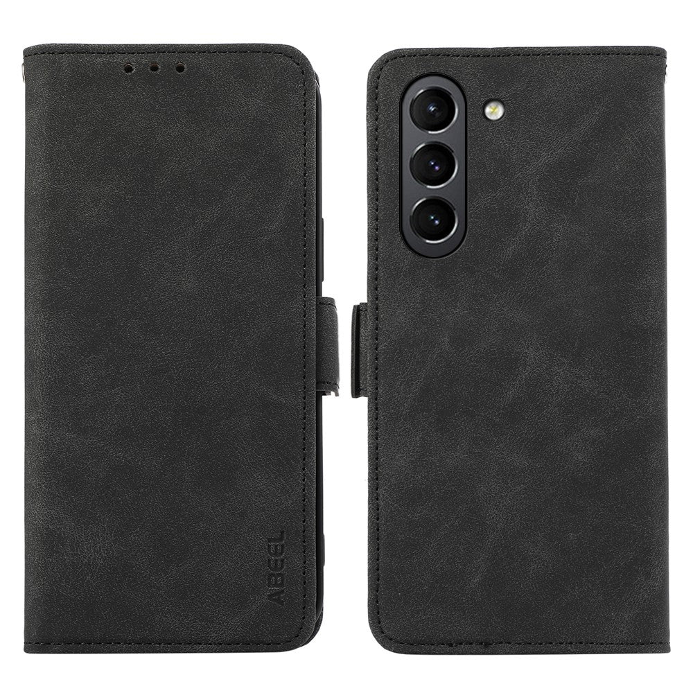 ABEEL Phone Cover for Samsung Galaxy S21 FE 5G Side Magnetic Clasp RFID Blocking Anti-scratch Leather Case