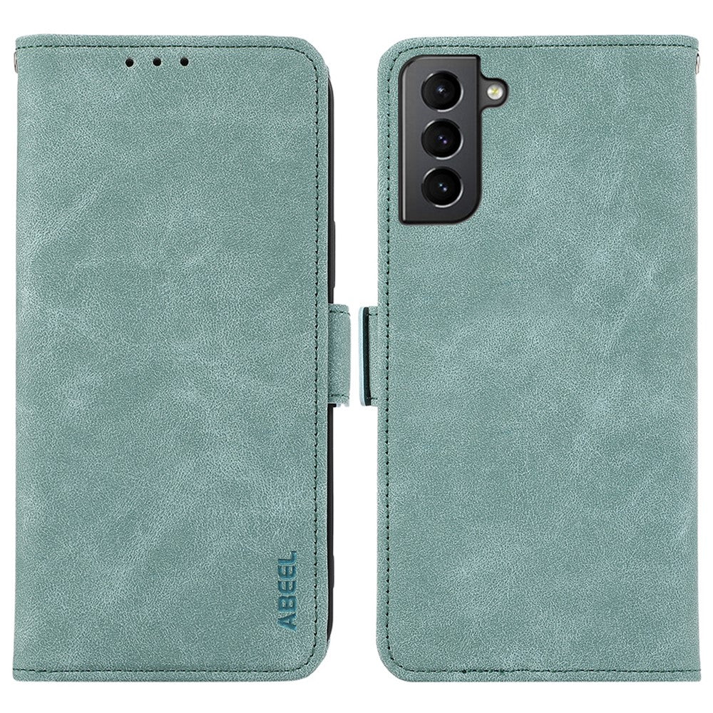 ABEEL For Samsung Galaxy S21+ 5G Case PU Leather Magnetic Clasp Protect RFID Blocking Phone Cover