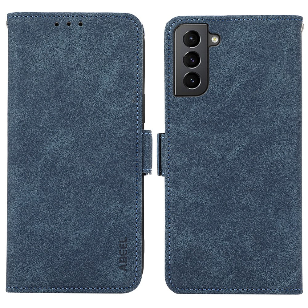 ABEEL For Samsung Galaxy S21+ 5G Case PU Leather Magnetic Clasp Protect RFID Blocking Phone Cover