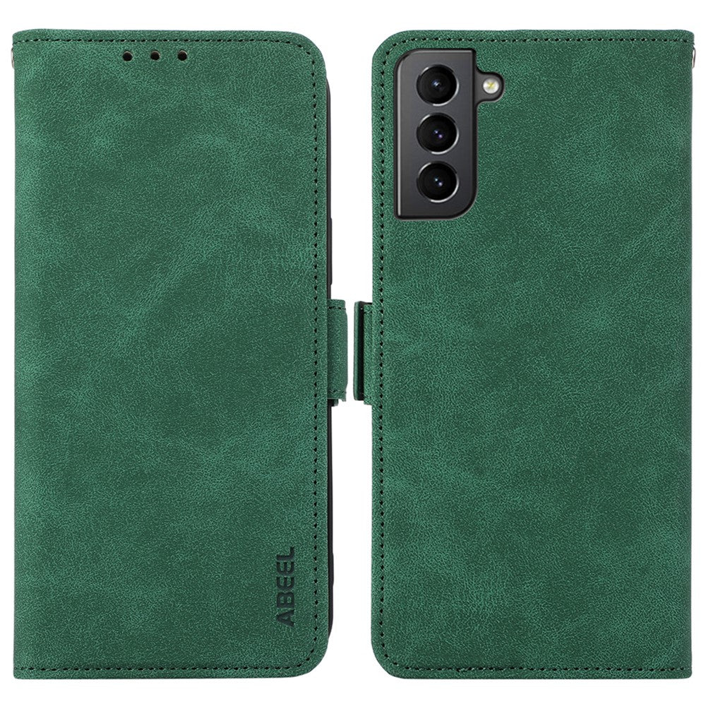 ABEEL For Samsung Galaxy S21+ 5G Case PU Leather Magnetic Clasp Protect RFID Blocking Phone Cover