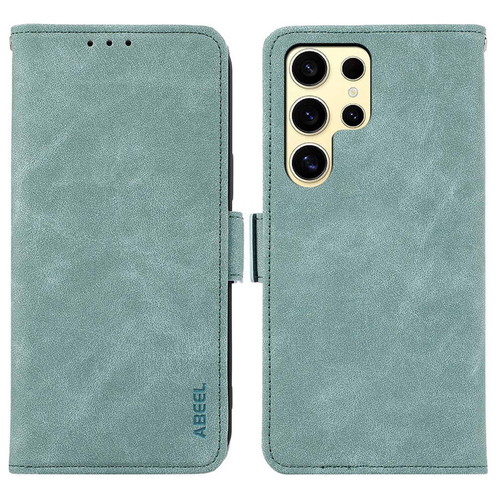 ABEEL For Samsung Galaxy S23 Ultra Case PU Leather Flip Book Protective Phone Cover RFID Blocking