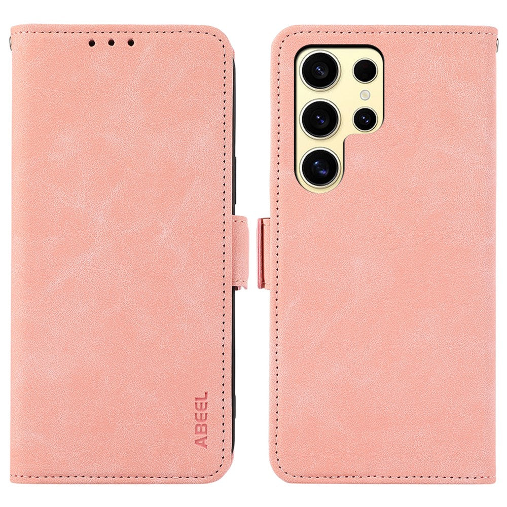ABEEL For Samsung Galaxy S23 Ultra Case PU Leather Flip Book Protective Phone Cover RFID Blocking