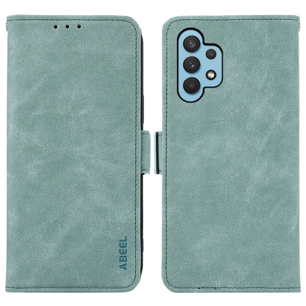 ABEEL For Samsung Galaxy A32 4G (EU Version) Case RFID Blocking Wallet Leather Stand Phone Cover