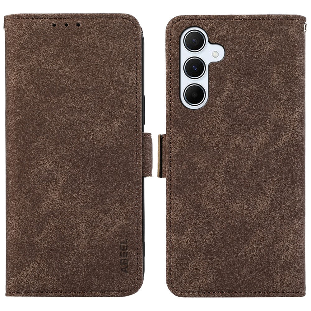 ABEEL For Samsung Galaxy A24 4G (162.1 x 77.6 x 8.3mm) PU Leather Case RFID Blocking Phone Stand Protective Shell