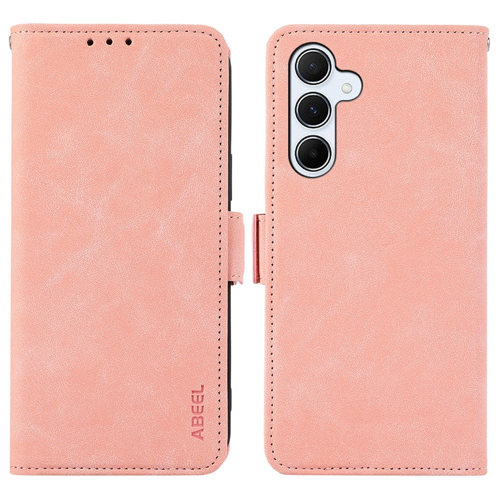ABEEL For Samsung Galaxy A24 4G (162.1 x 77.6 x 8.3mm) PU Leather Case RFID Blocking Phone Stand Protective Shell