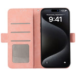 ABEEL For iPhone 15 Pro Max Wallet Case PU Leather Stand Blocking RFID Phone Cover