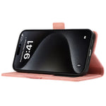 ABEEL For iPhone 15 Pro Max Wallet Case PU Leather Stand Blocking RFID Phone Cover