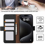 ABEEL For iPhone 15 Pro Max Case RFID Blocking Leather Phone Cover Side Magnetic Clasp