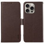 ABEEL Til iPhone 12 6,1 tommer / 12 Pro 6,1 tommer Telefonbeskyttelsesetui RFID-blokerende læderstand Litchi-tekstur