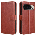 Til Google Pixel 9 Pro / Pixel 9 Etui Crazy Horse Tekstur PU Læder Pung Beskyttende Telefoncover