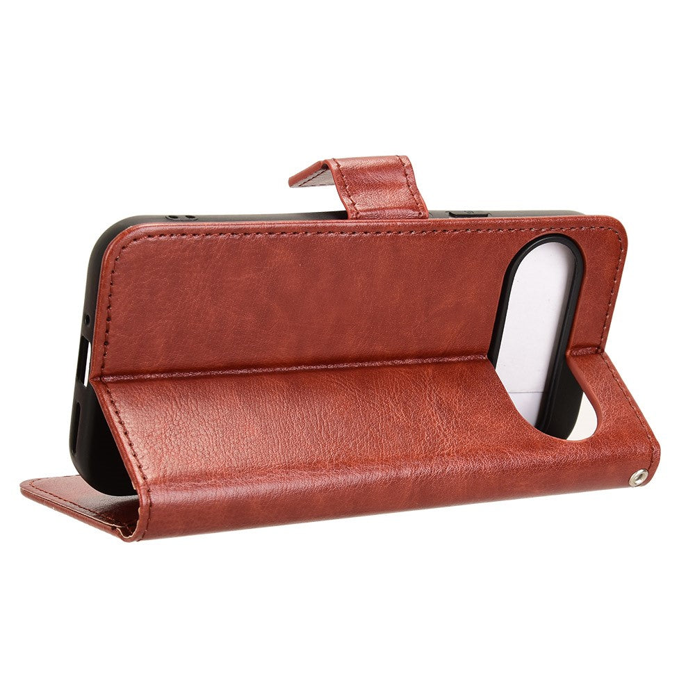 Til Google Pixel 9 Pro / Pixel 9 Etui Crazy Horse Tekstur PU Læder Pung Beskyttende Telefoncover