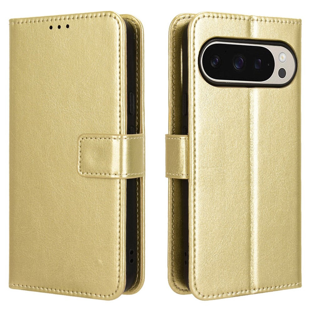 Til Google Pixel 9 Pro / Pixel 9 Etui Crazy Horse Tekstur PU Læder Pung Beskyttende Telefoncover