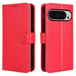 Til Google Pixel 9 Pro / Pixel 9 Etui Crazy Horse Tekstur PU Læder Pung Beskyttende Telefoncover