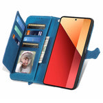 For Xiaomi Redmi Note 13 Pro 4G / Poco M6 Pro 4G Zipper Wallet Case with Strap Flower Imprint PU Leather Phone Cover