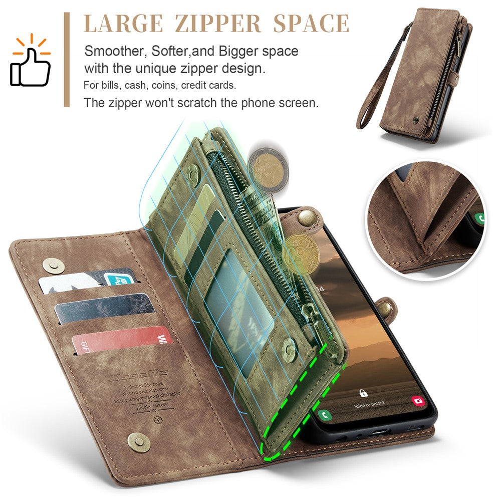 For Samsung Galaxy A25 5G (Global) (161mm) Phone Cases CASEME 008 Leather Cover with Detachable Wallet and Strap