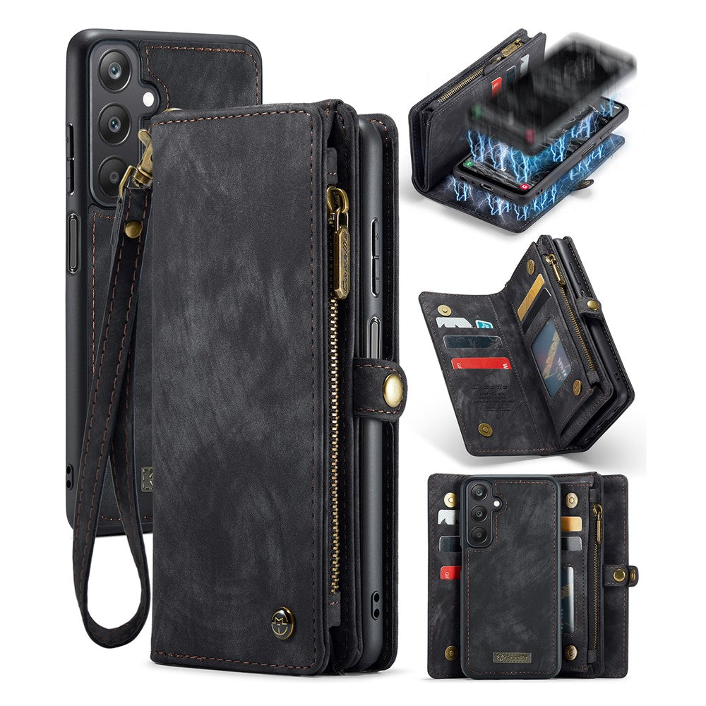 For Samsung Galaxy A25 5G (Global) (161mm) Phone Cases CASEME 008 Leather Cover with Detachable Wallet and Strap