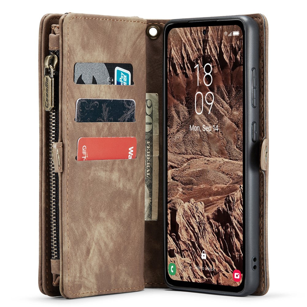 For Samsung Galaxy A55 5G Phone Cases CASEME 008 Leather Cover with Detachable Wallet and Strap