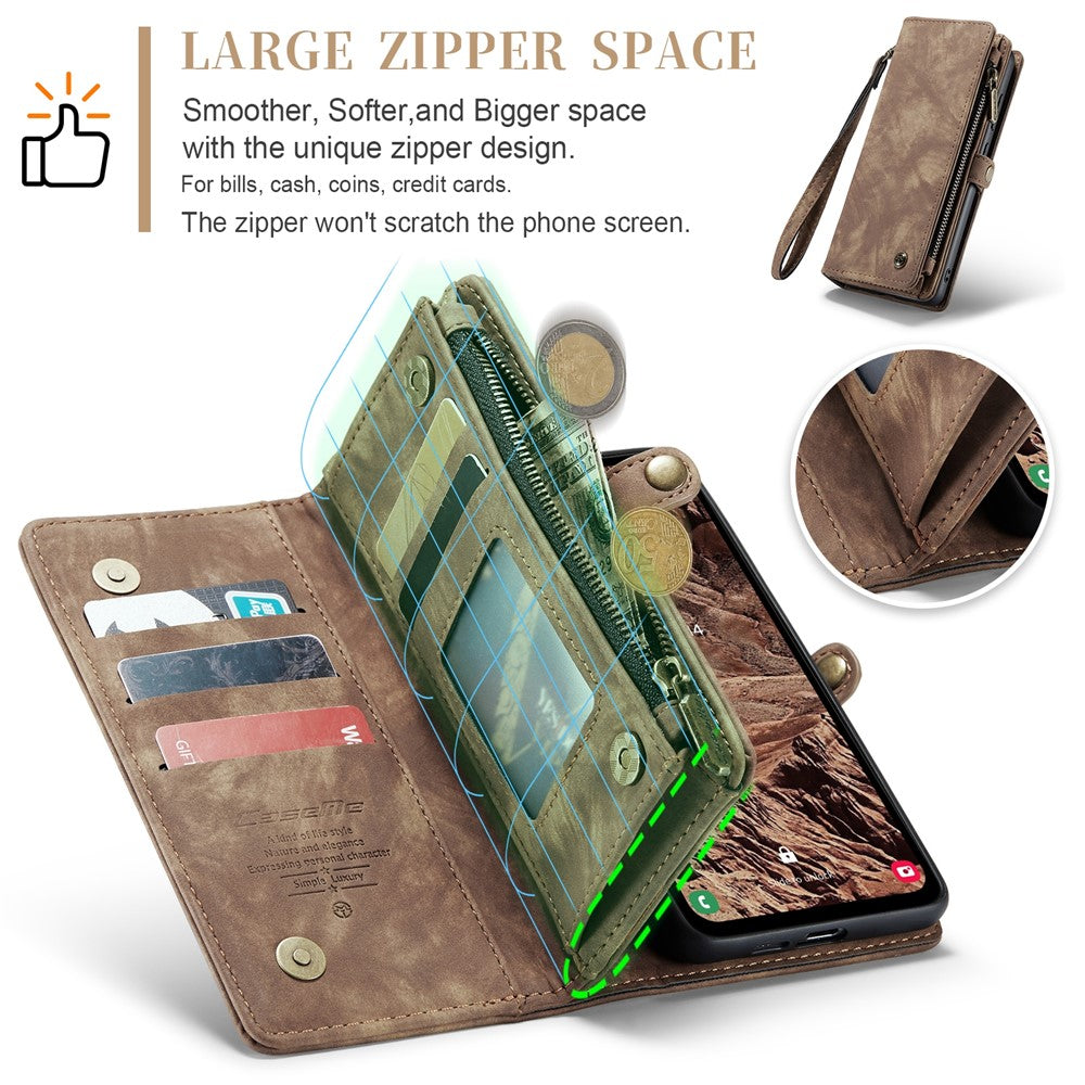 For Samsung Galaxy A55 5G Phone Cases CASEME 008 Leather Cover with Detachable Wallet and Strap