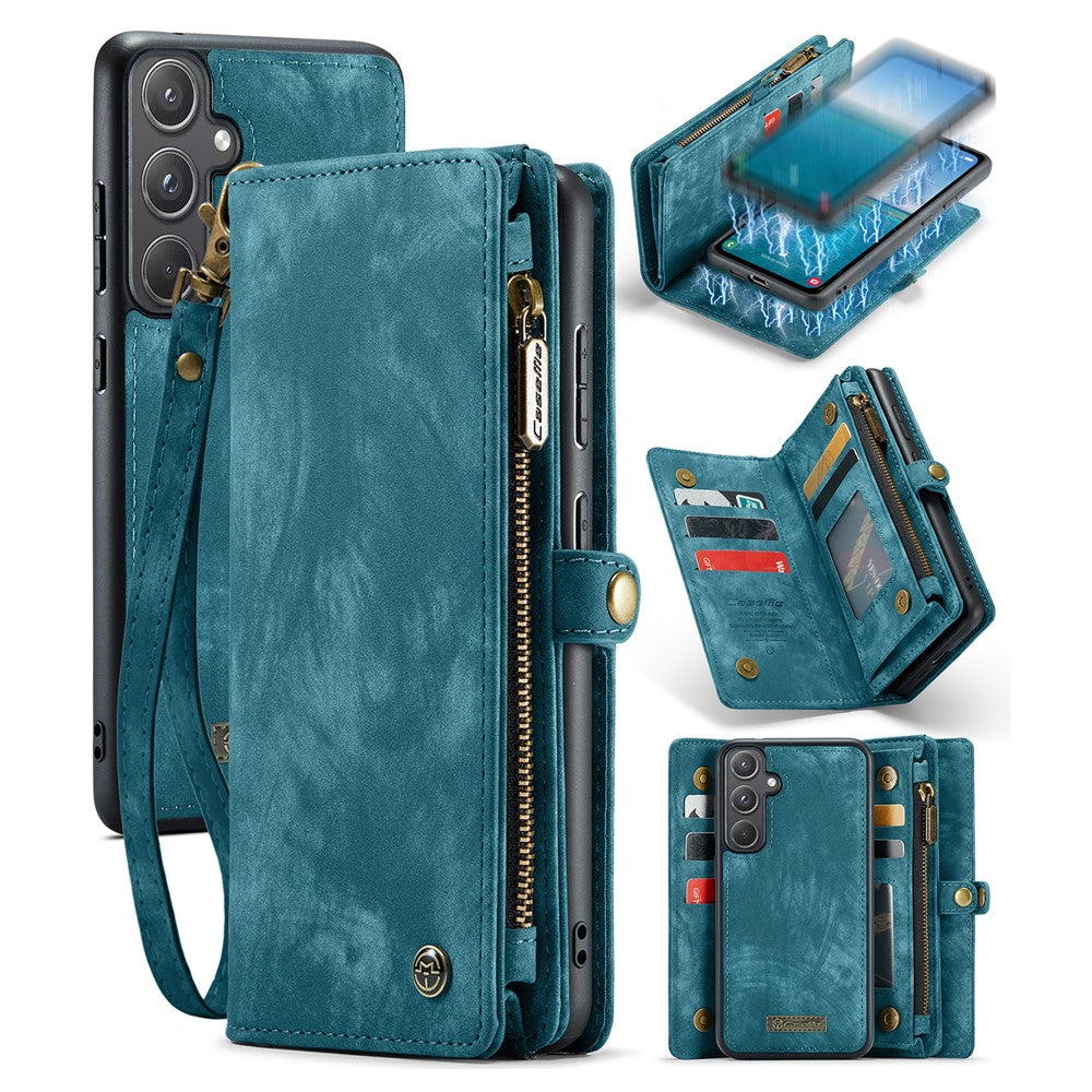 For Samsung Galaxy A55 5G Phone Cases CASEME 008 Leather Cover with Detachable Wallet and Strap