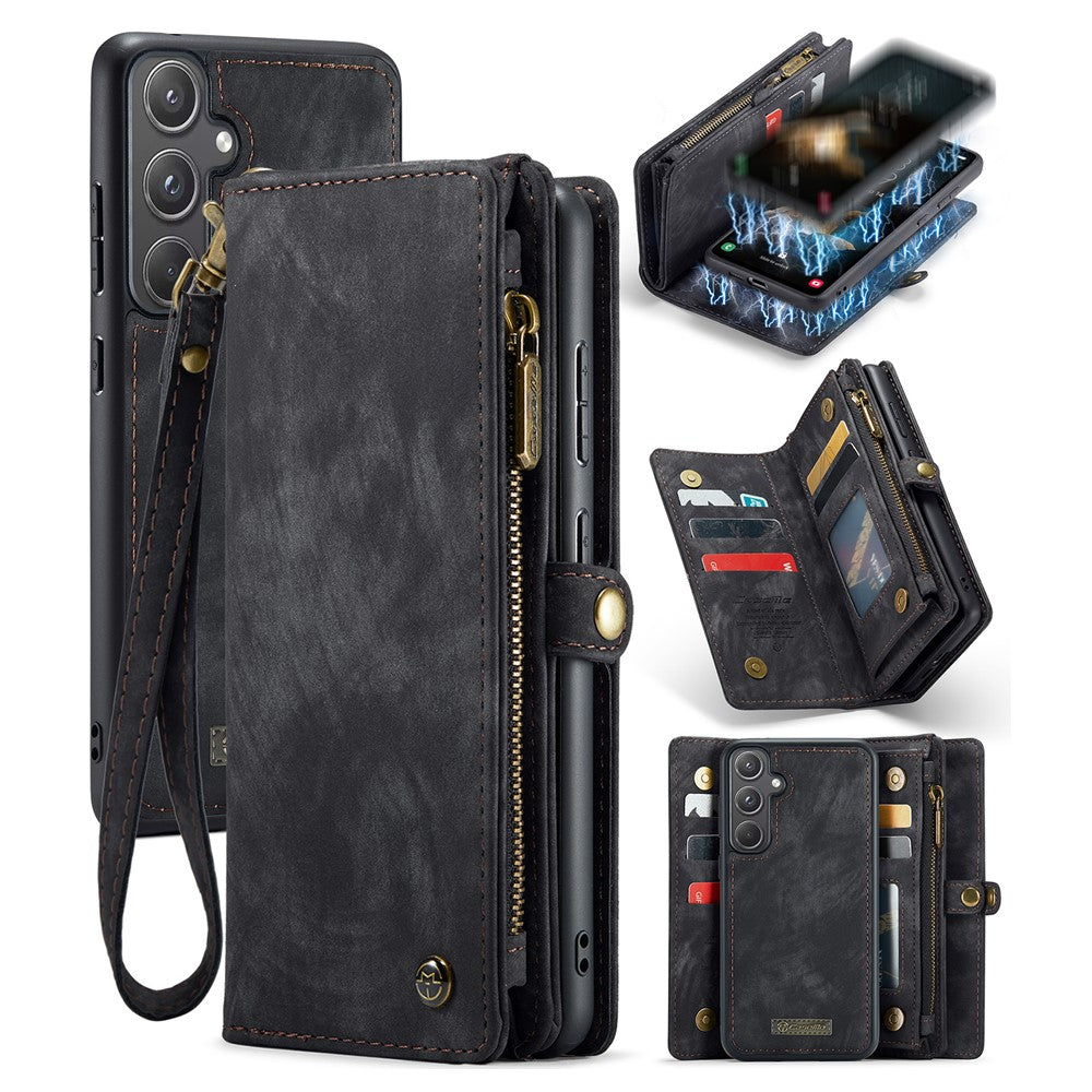For Samsung Galaxy A55 5G Phone Cases CASEME 008 Leather Cover with Detachable Wallet and Strap