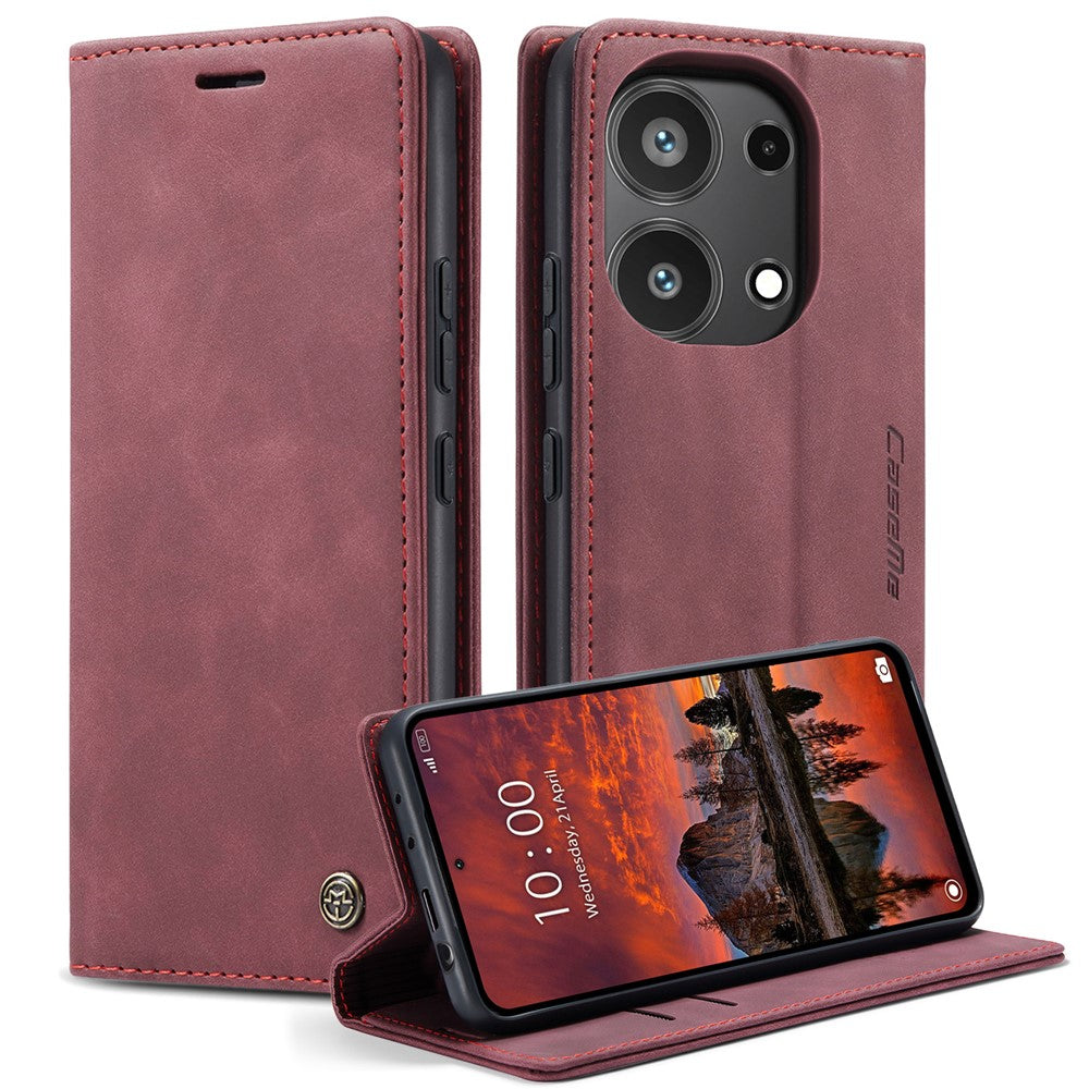 CASEME 013 Series For Xiaomi Redmi Note 13 Pro 4G / Poco M6 Pro 4G Leather Case Card Holder Phone Cover