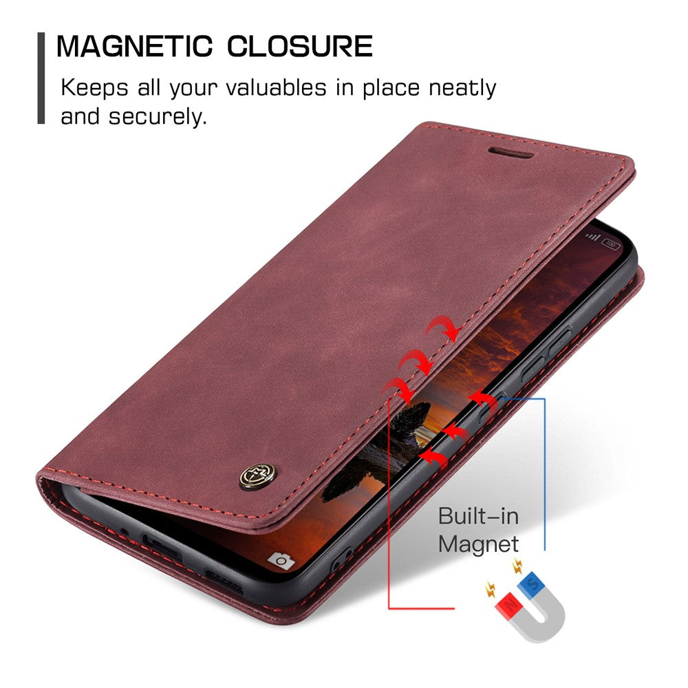 CASEME 013 Series For Xiaomi Redmi Note 13 Pro 4G / Poco M6 Pro 4G Leather Case Card Holder Phone Cover